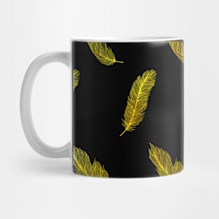 Golden Feathers Pattern Mug